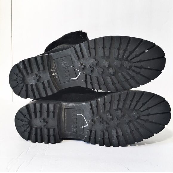 Lauren Ralph Lauren Shearling Cuffed Combat Boots - Picture 10 of 13